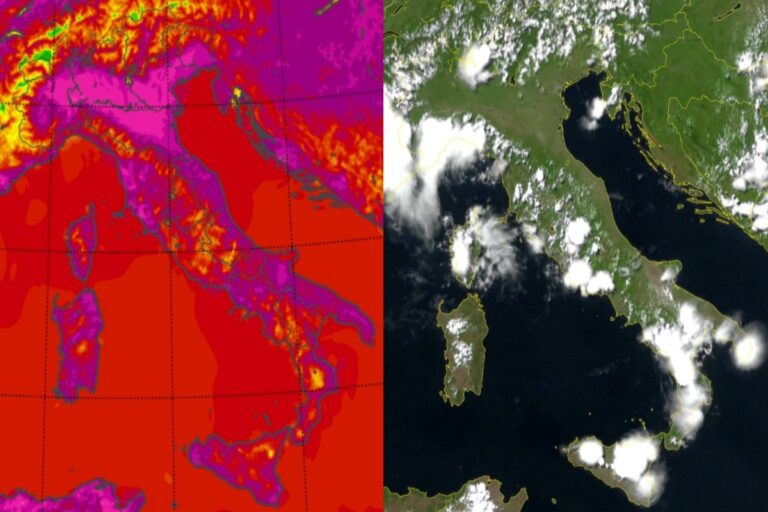 Temperature massime e satellite 24 giugno