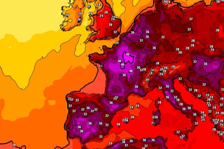 Temperature massime Europa 22 giugno