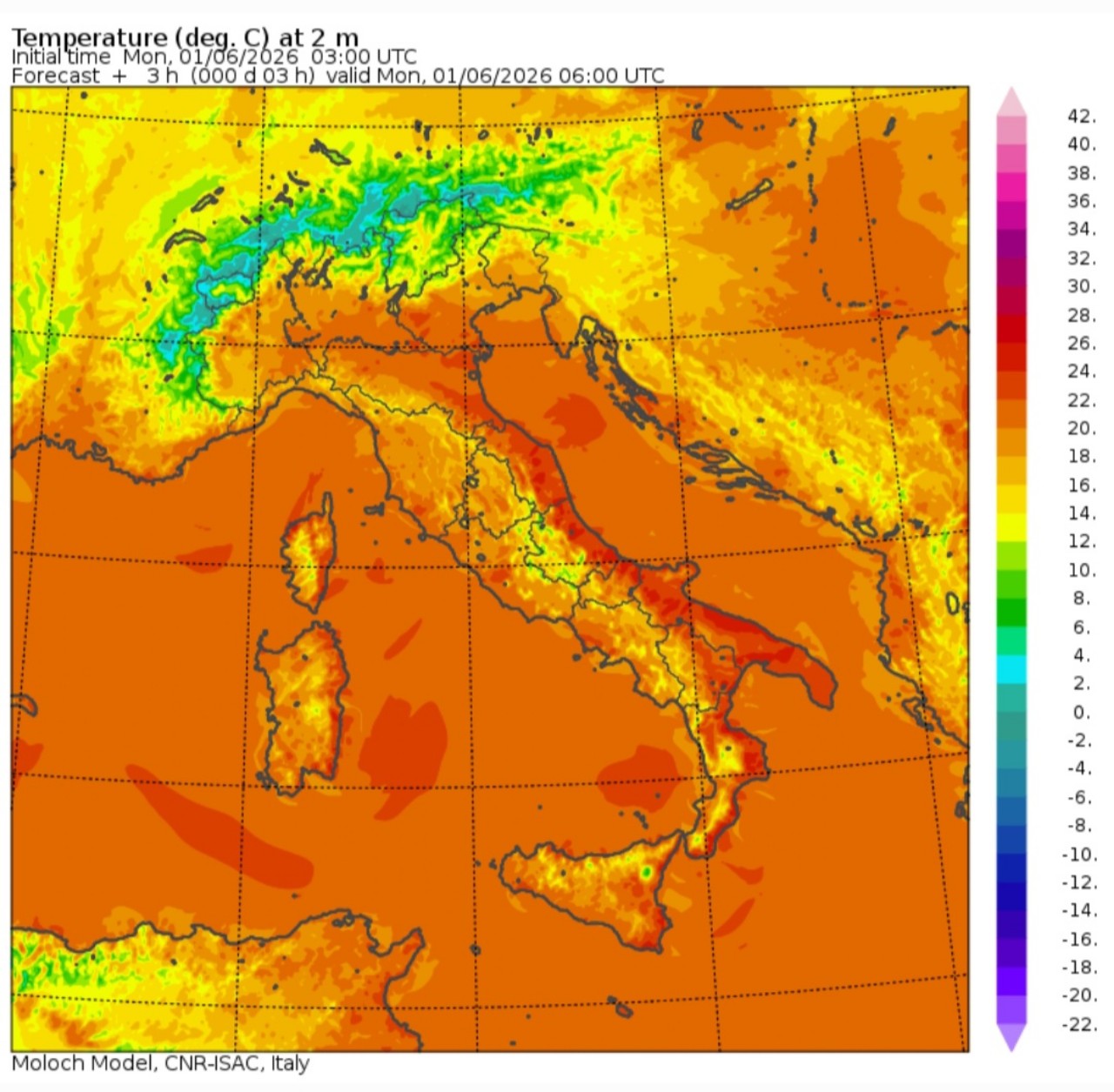 Temperature minime 1 giugno