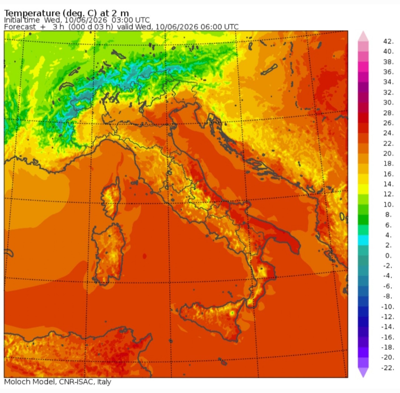 Temperature minime 10 giugno