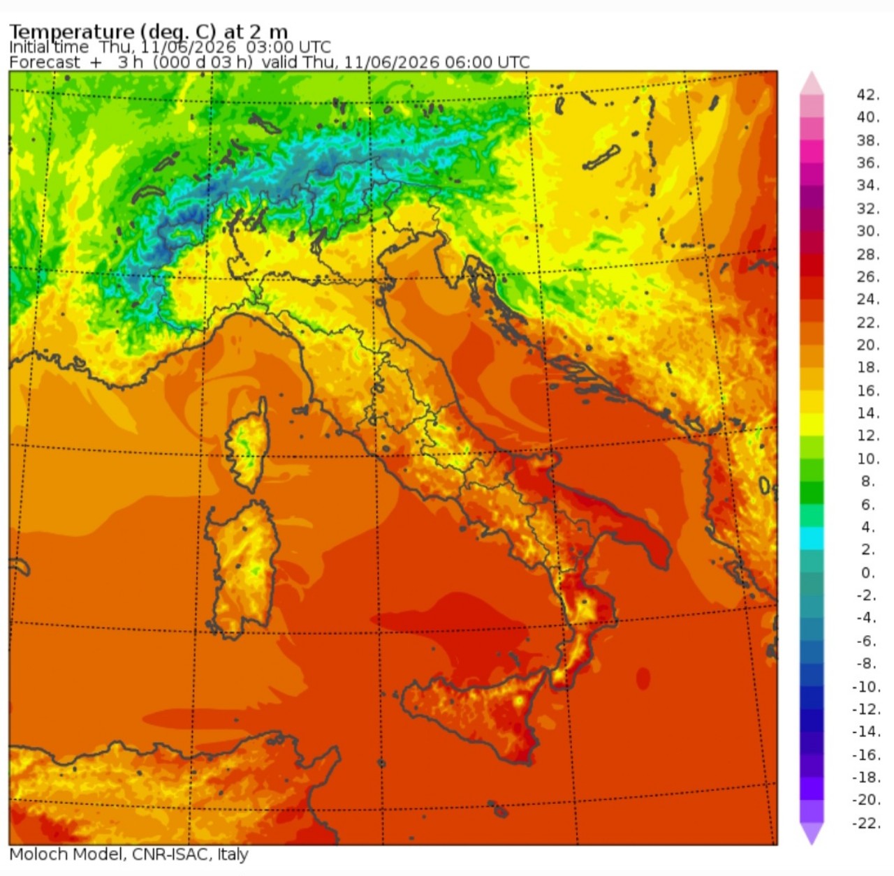 Temperature minime 11 giugno