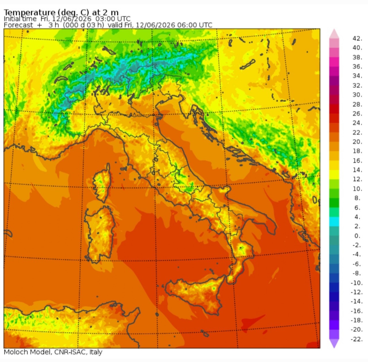 Temperature minime 12 giugno