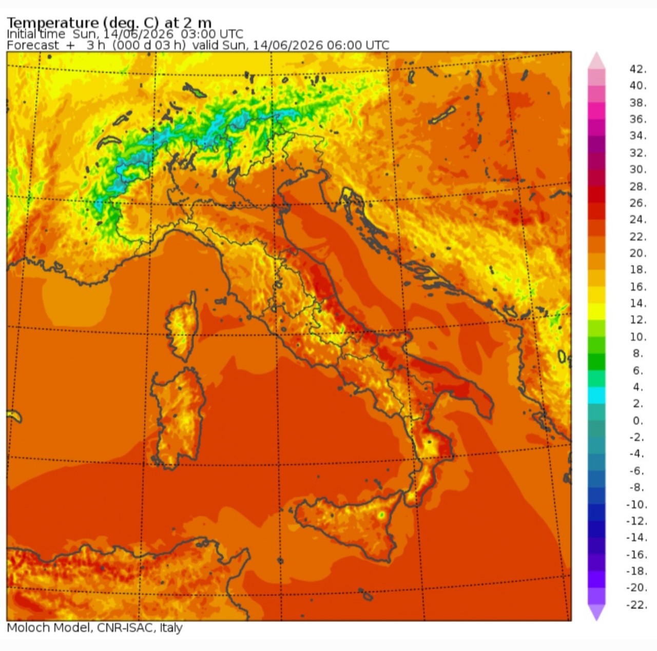 Temperature minime 14 giugno