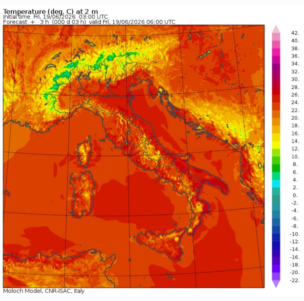 Temperature minime 19 giugno