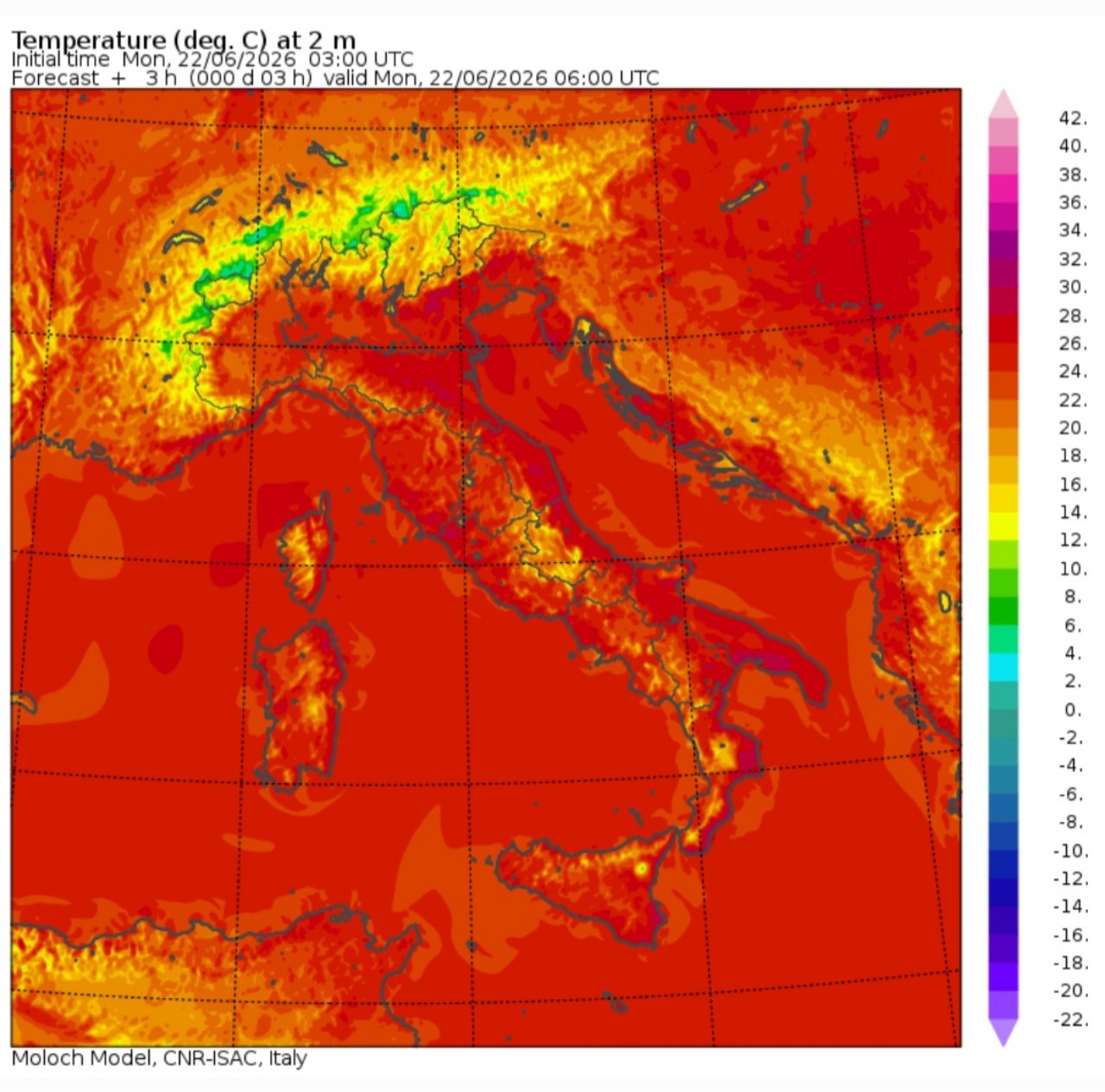 Temperature minime 22 giugno