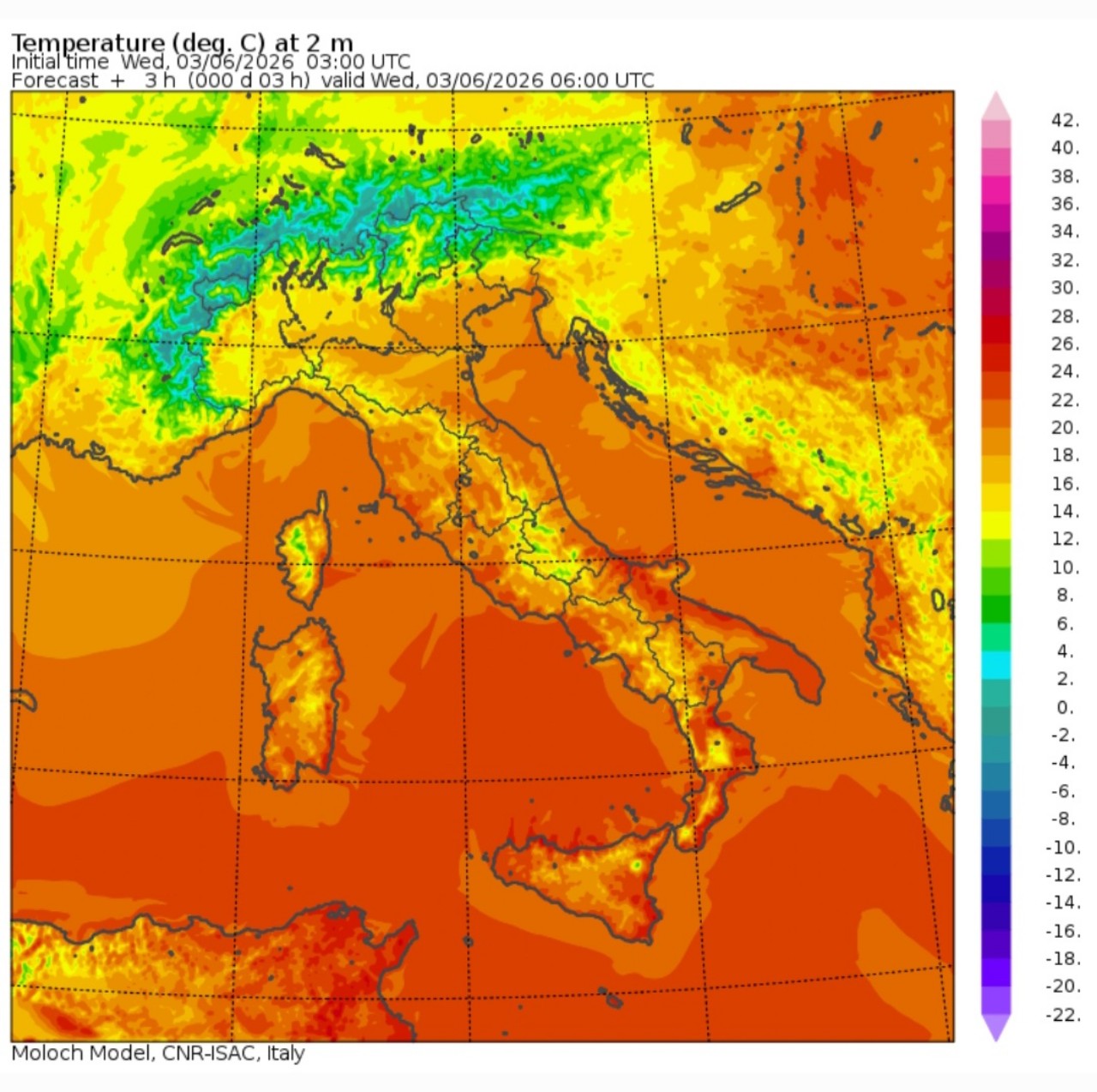 Temperature minime 3 giugno