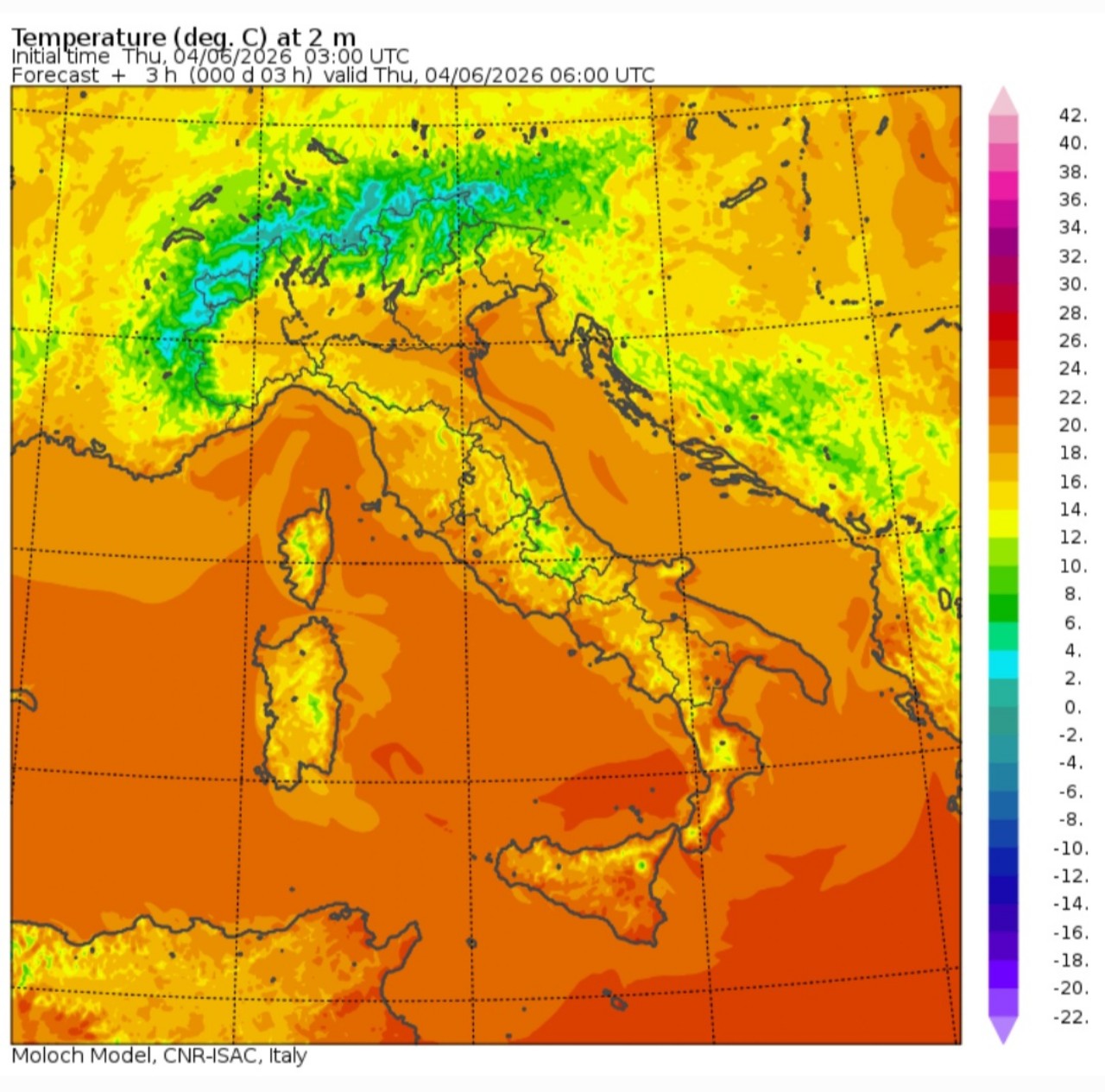 Temperature minime 4 giugno