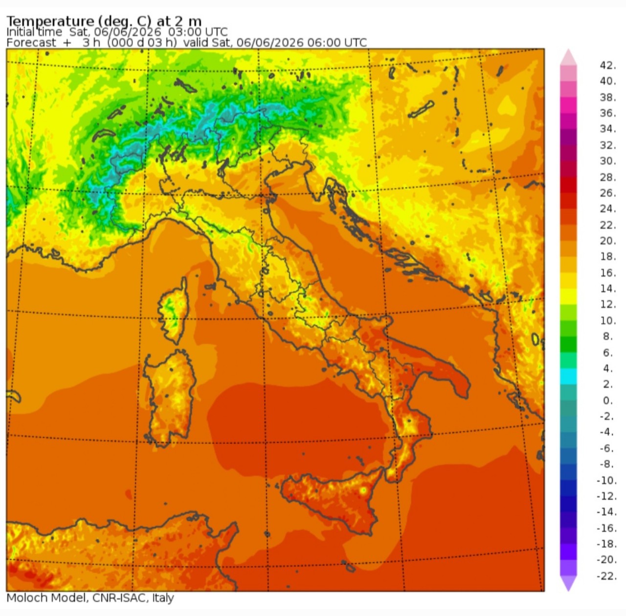 Temperature minime 6 giugno