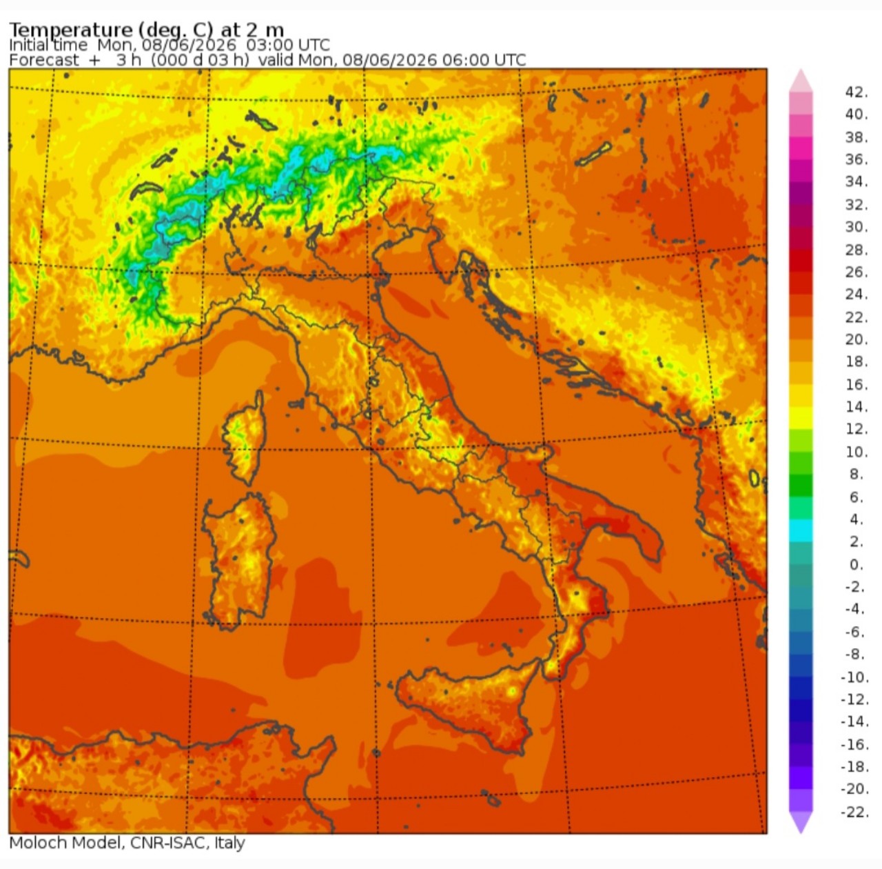 Temperature minime 8 giugno