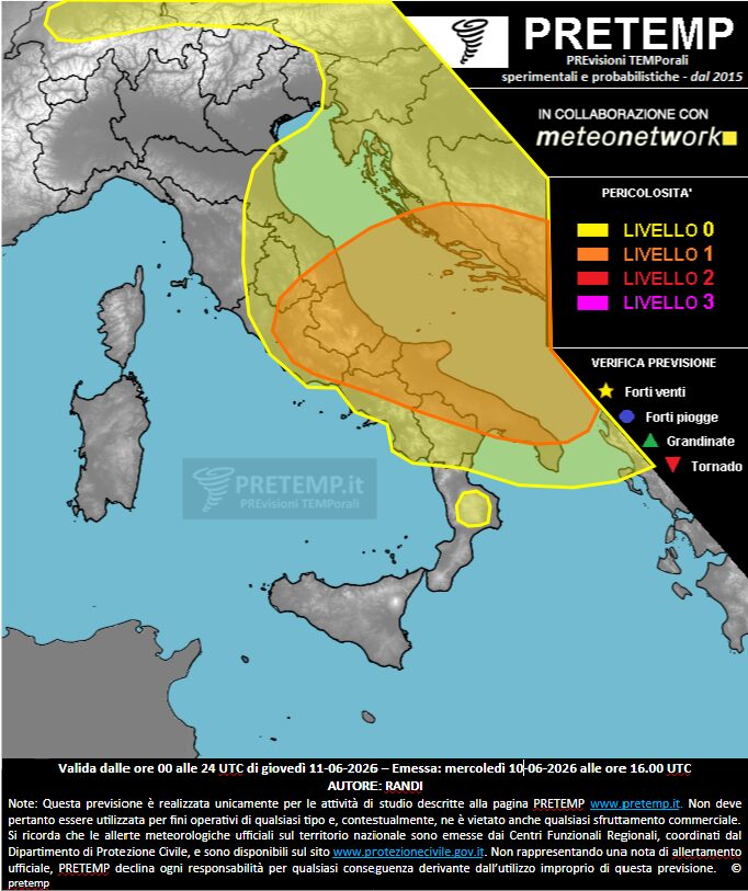 allerta meteo 11 giugno