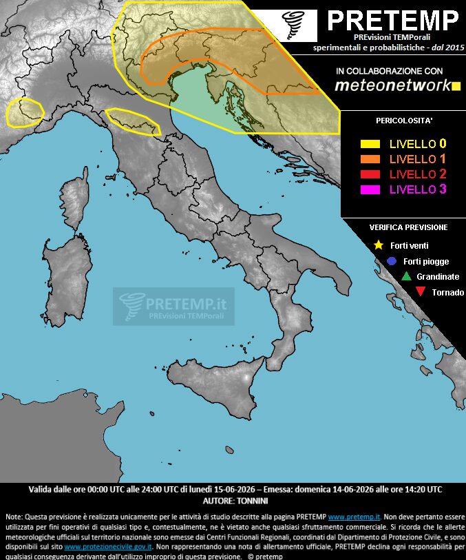 allerta meteo 15 giugno