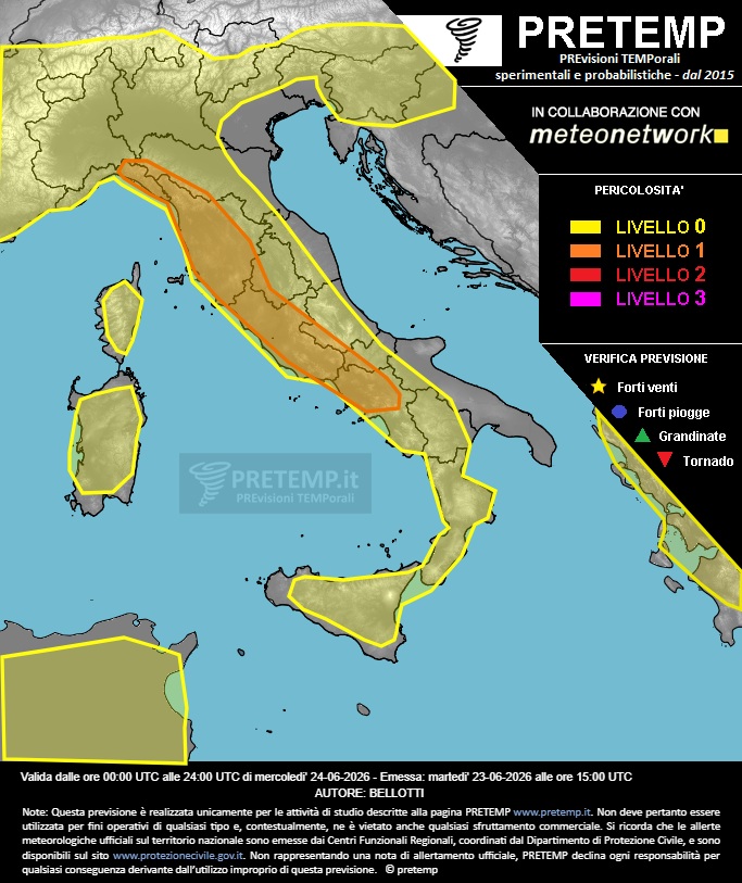 allerta meteo 24 giugno