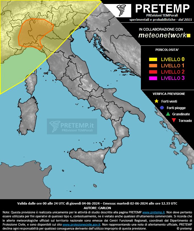 allerta meteo 4 giugno