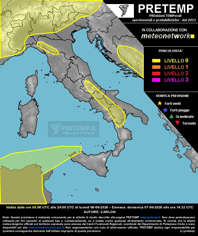 allerta meteo 8 giugno