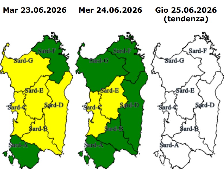 allerta meteo sardegna 23-24 giugno