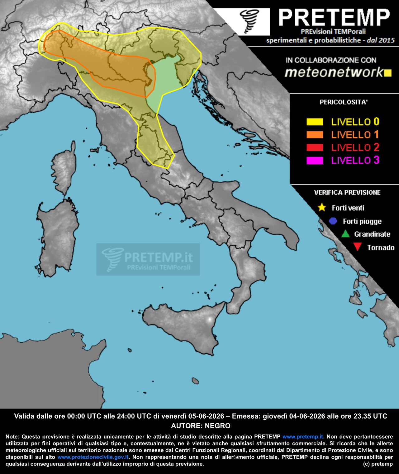 allerta meteo venerdì 5 giugno