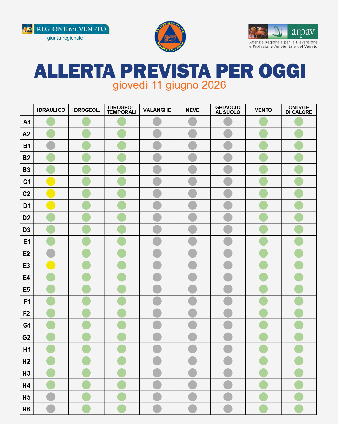 allerta meteo veneto 11 giugno