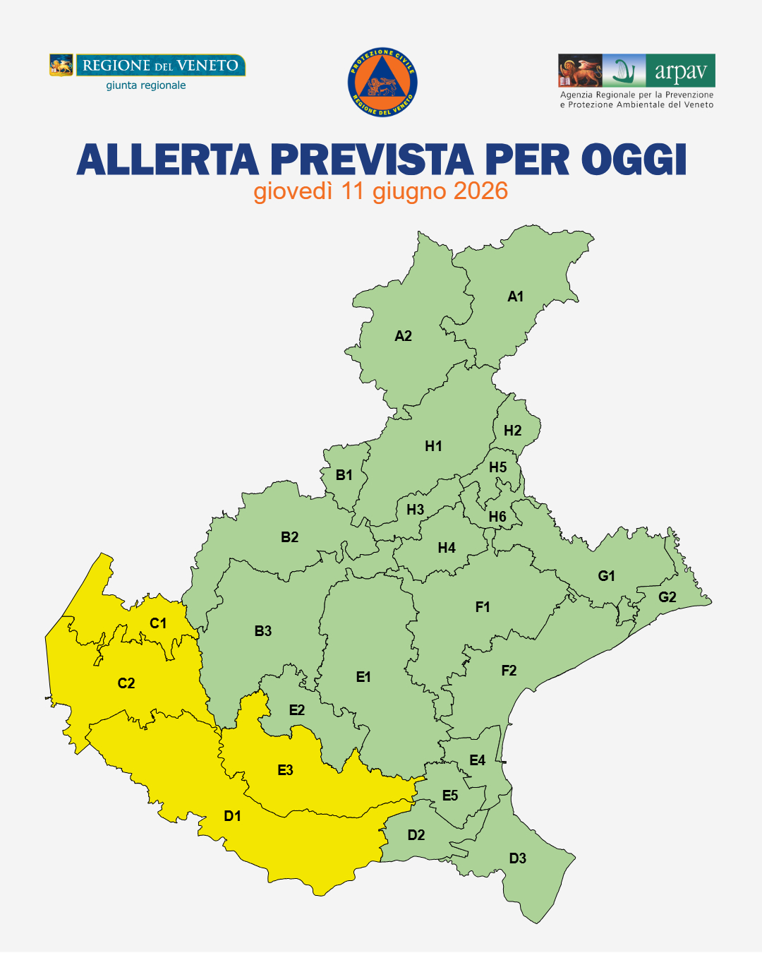 allerta meteo veneto 11 giugno