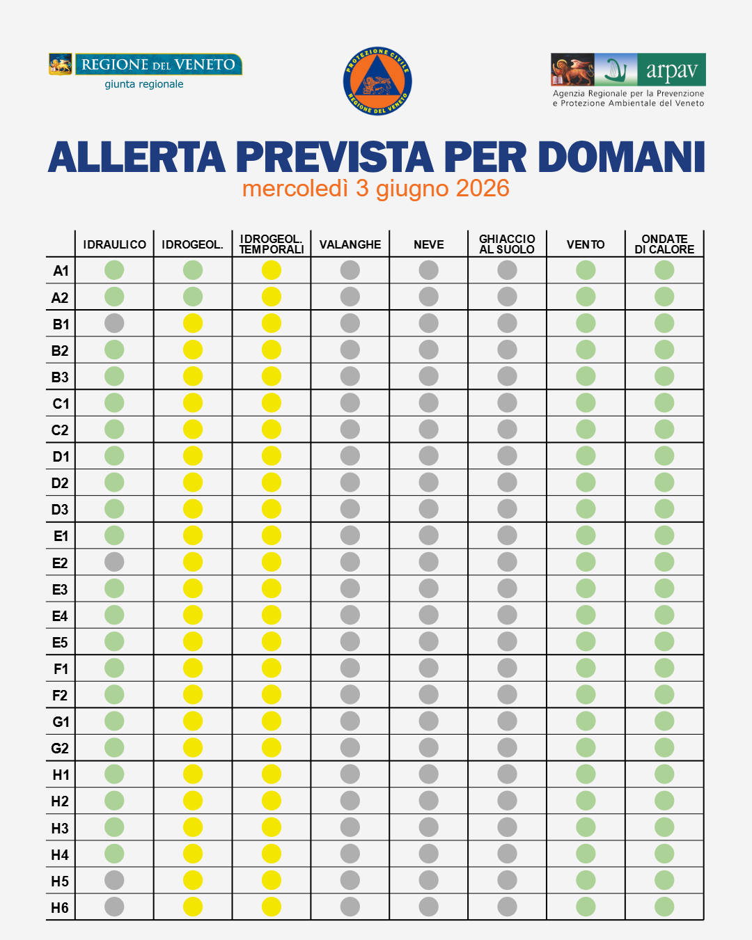 allerta meteo veneto 3 giugno
