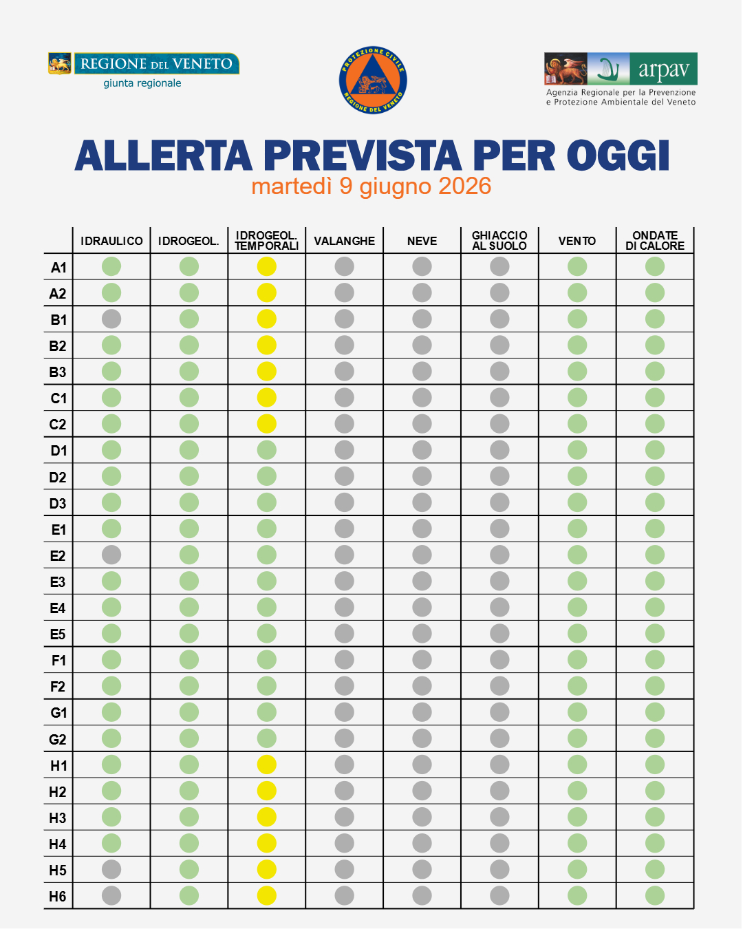 allerta meteo veneto 9 giugno