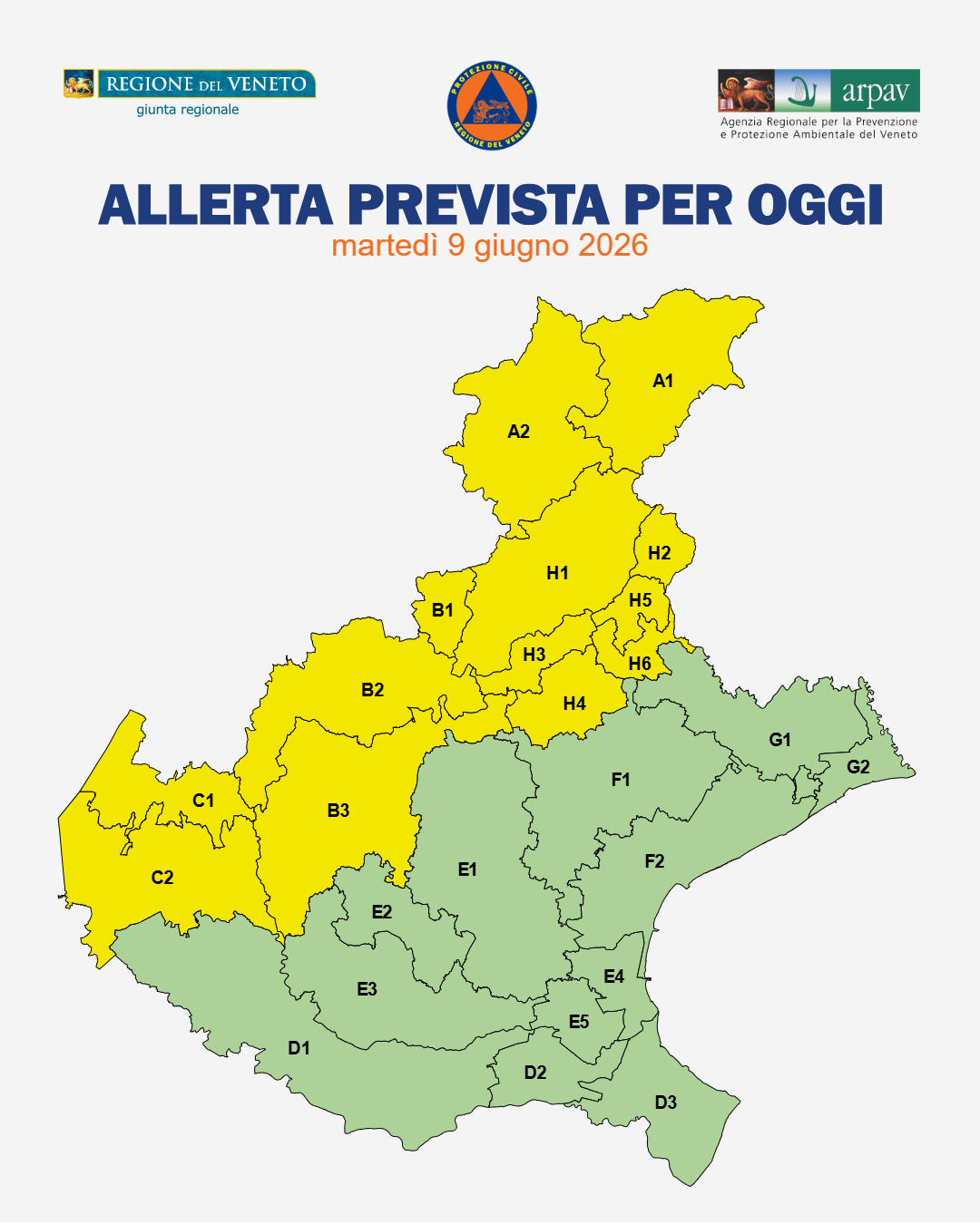 allerta meteo veneto 9 giugno