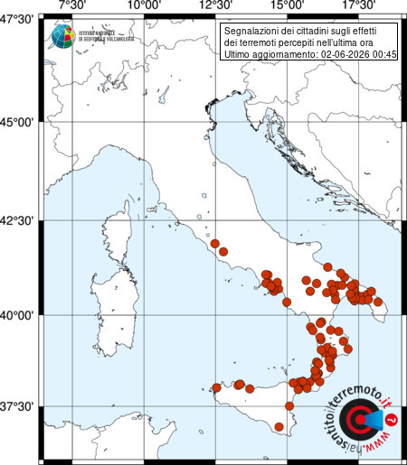 mappa risentimento sismico terremoto