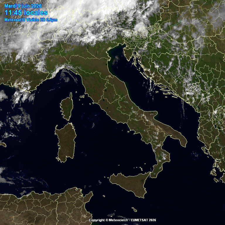 satellite meteo italia 9 giugno 2026