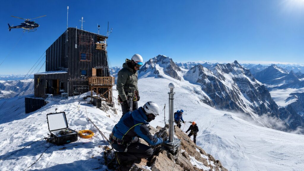 foto stazione GPS più alta d'Europa Capanna Margherita Monte Rosa Politecnico Torino