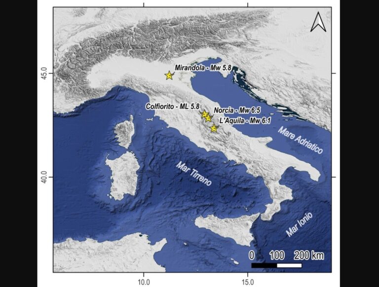 terremoti italia immagini SAR