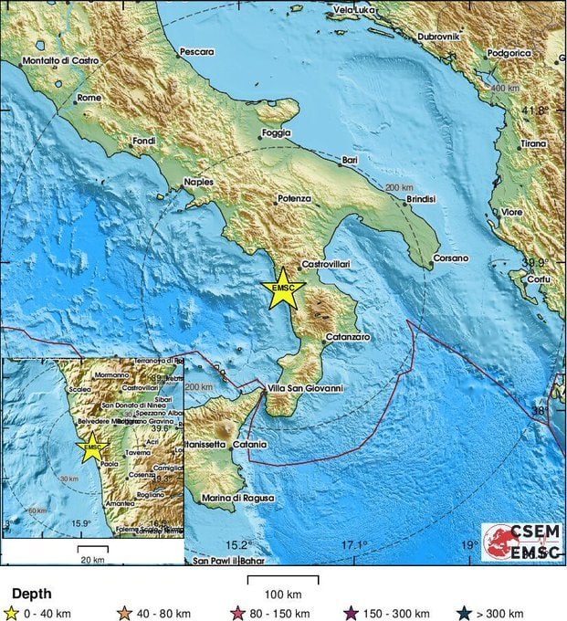 terremoto calabria oggi mappa