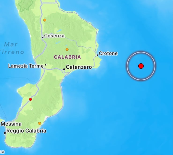 terremoto mar ionio