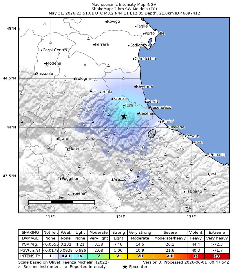 terremoto meldola emilia romagna