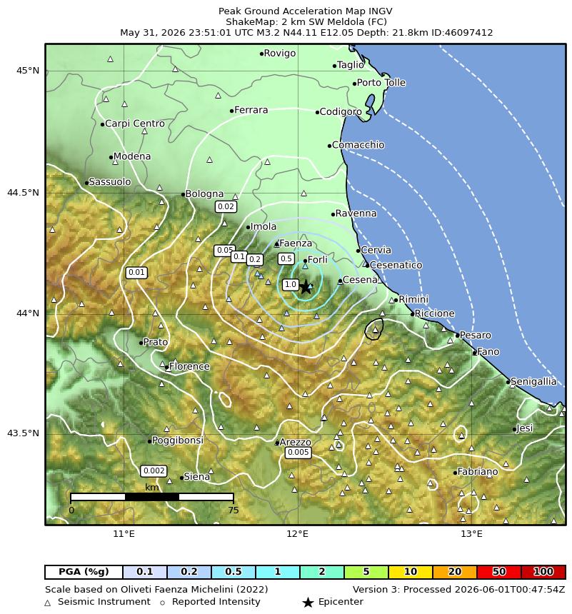 terremoto meldola emilia romagna