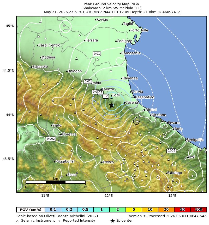 terremoto meldola emilia romagna