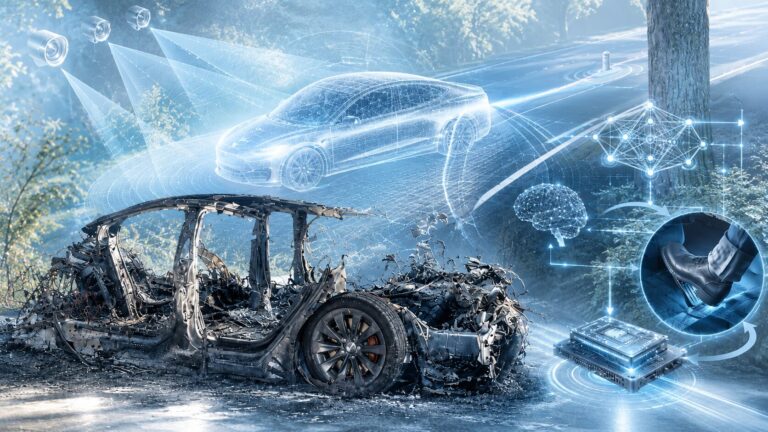 tesla carbonizzata incidente