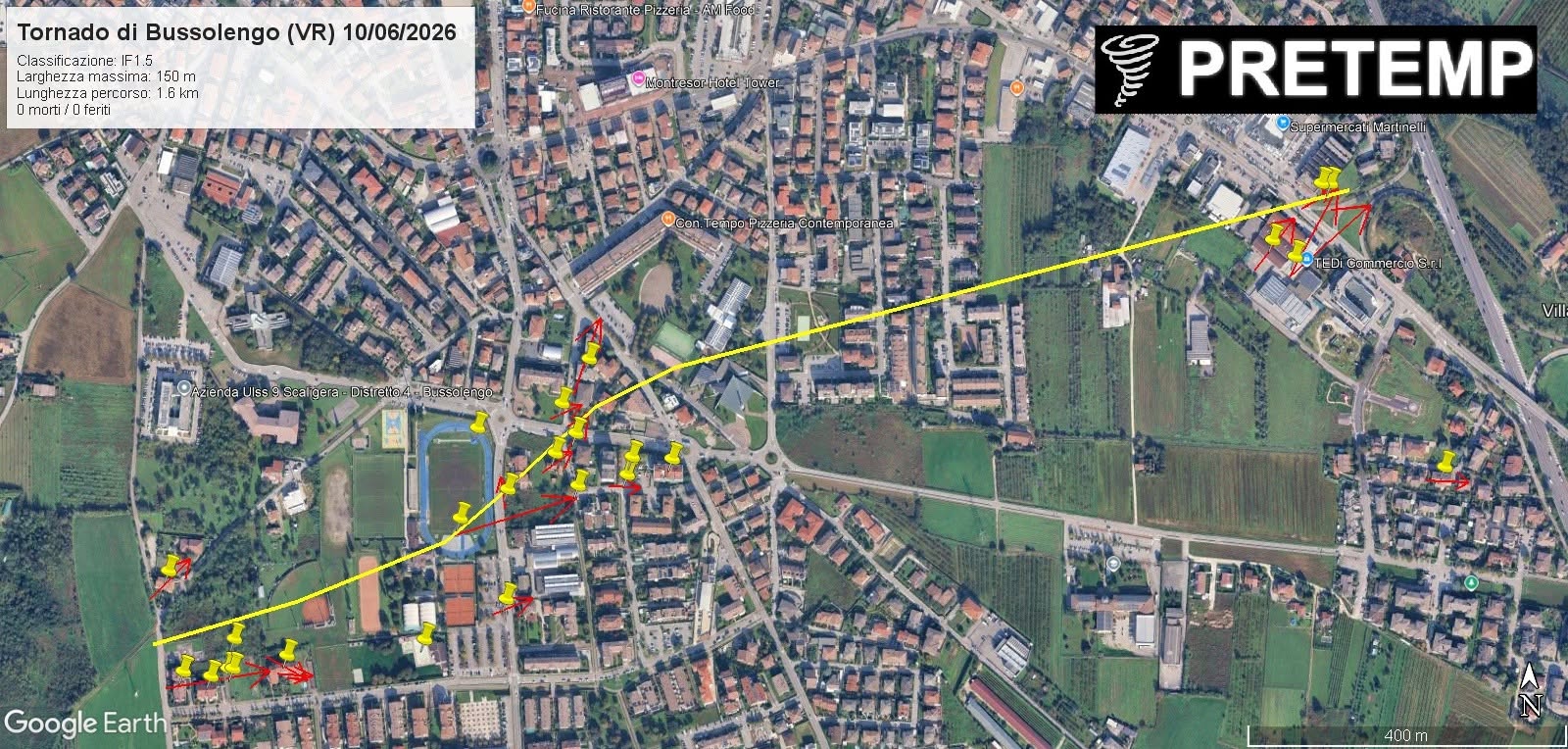 tornado bussolengo 10 giugno 2026