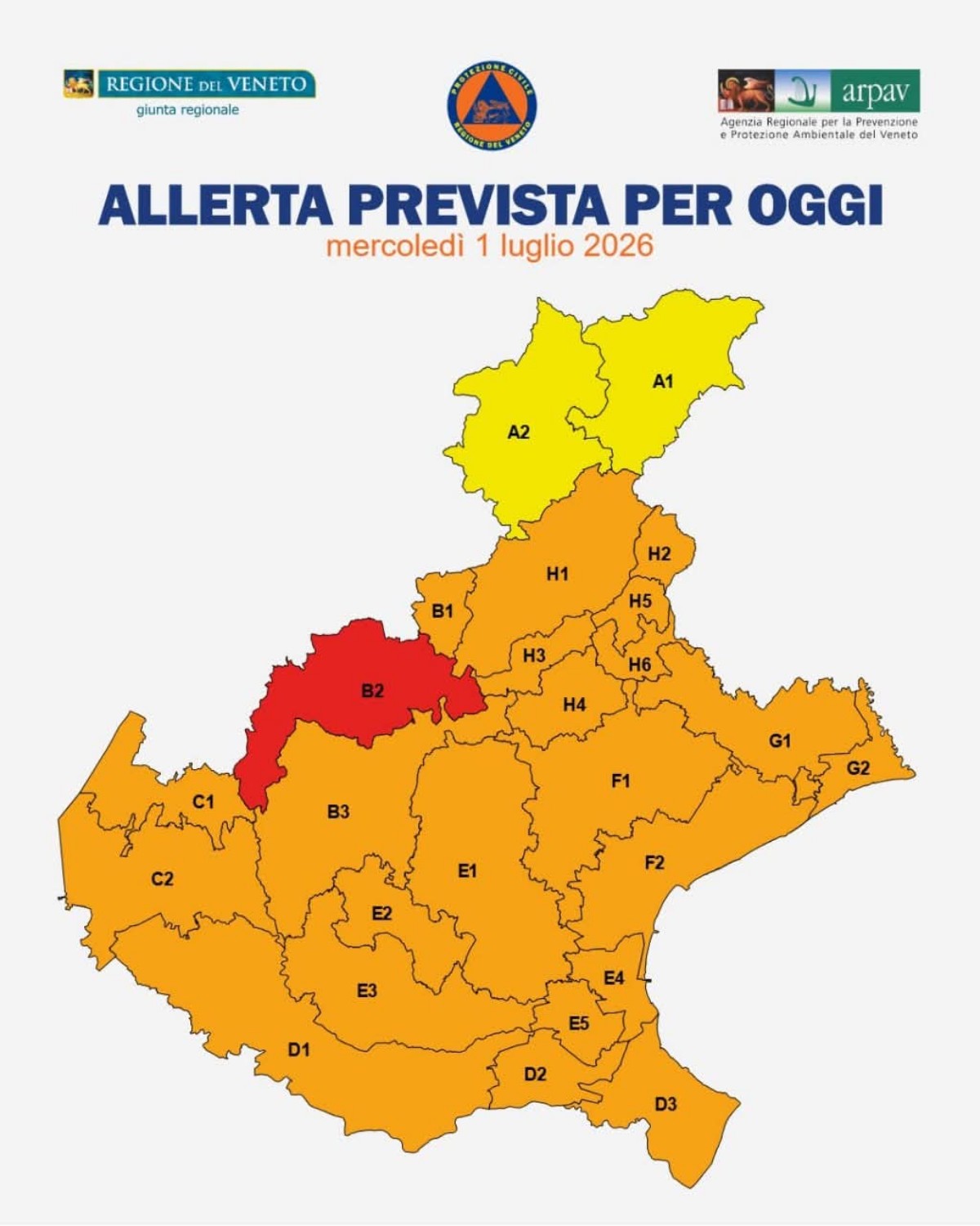 Allerta rossa vicentino 1 luglio