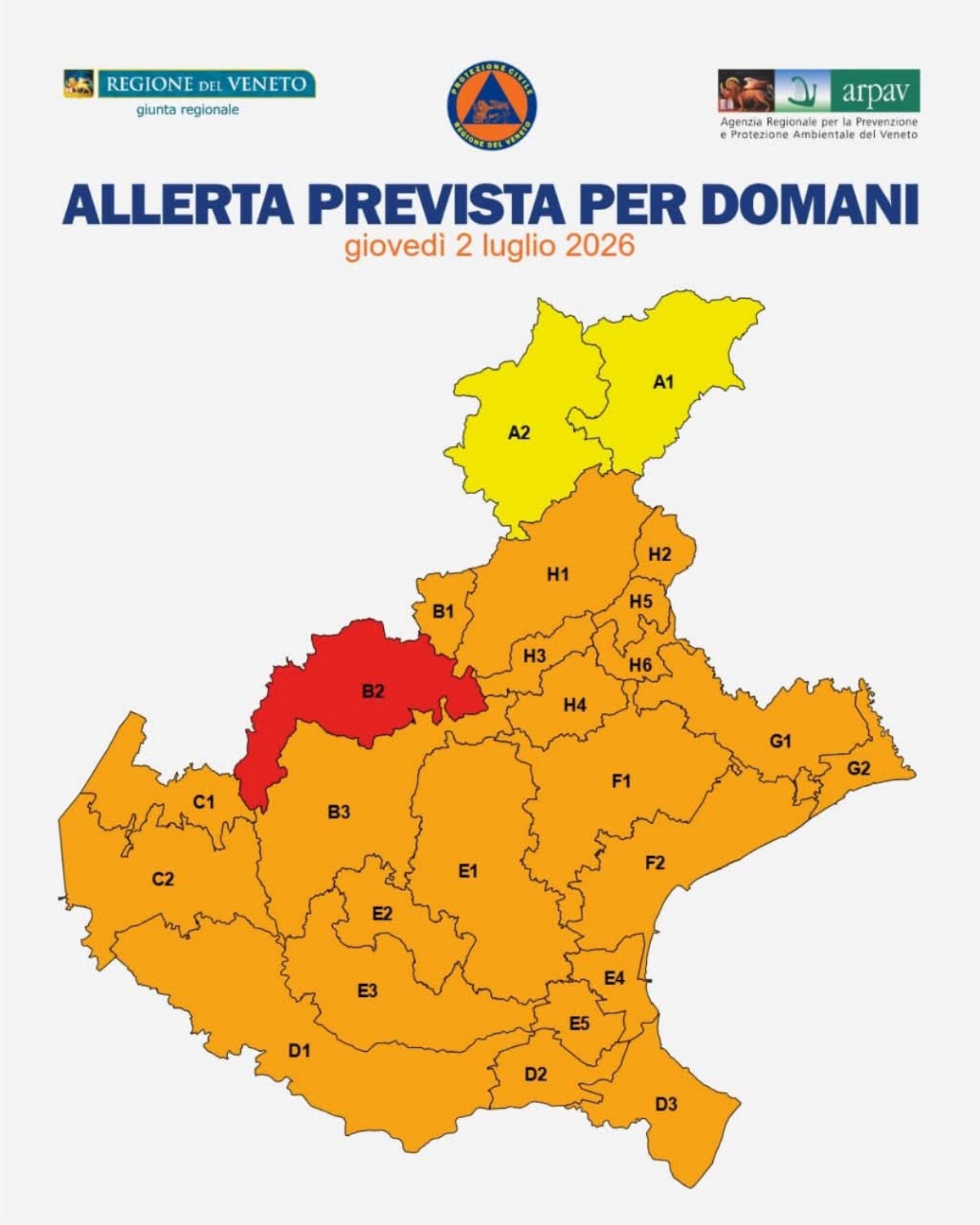 Allerta rossa vicentino 2 luglio