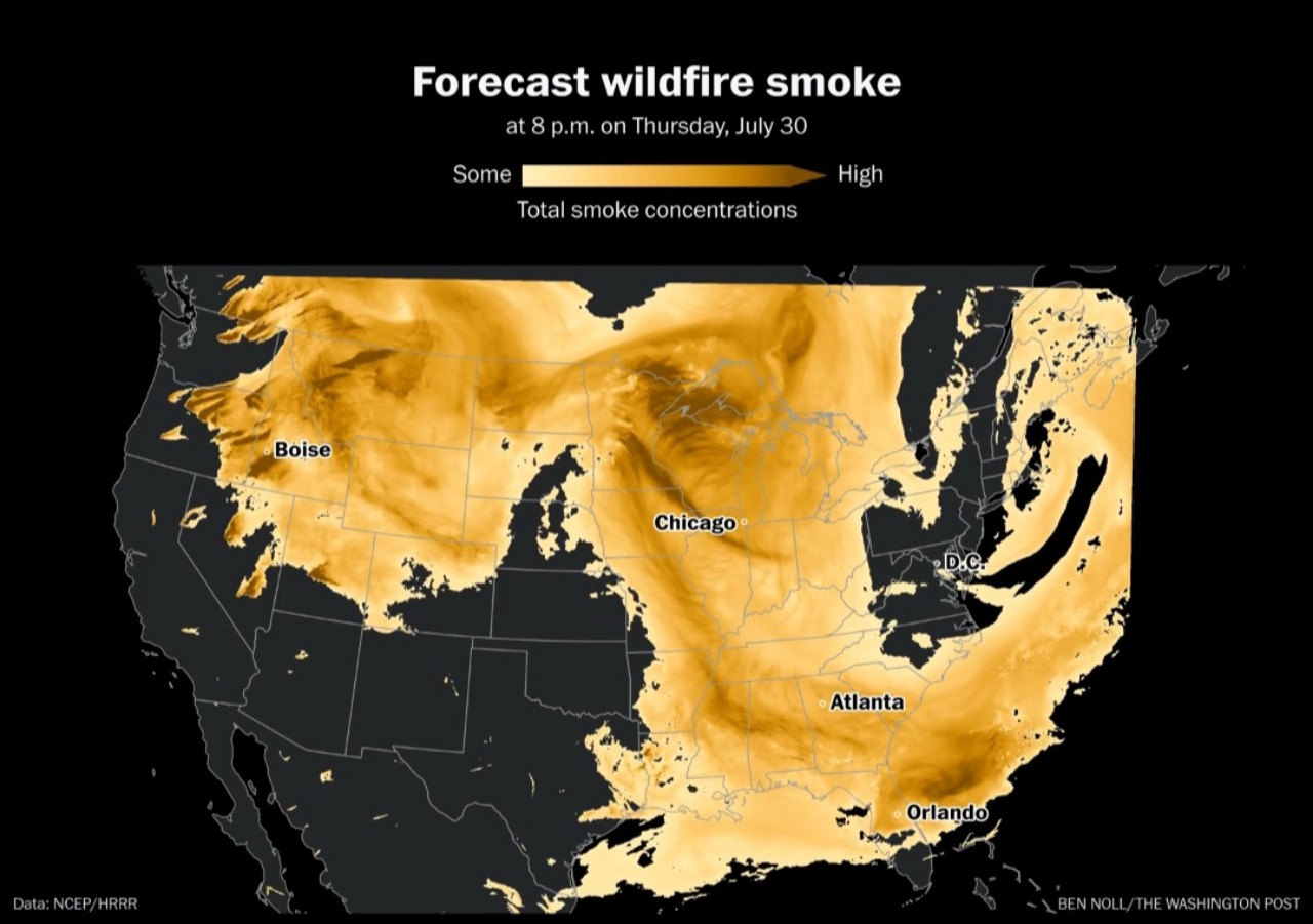 Previsioni fumo incendi USA