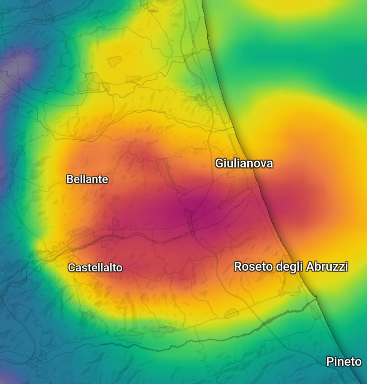 Radar meteo Abruzzo 21 luglio