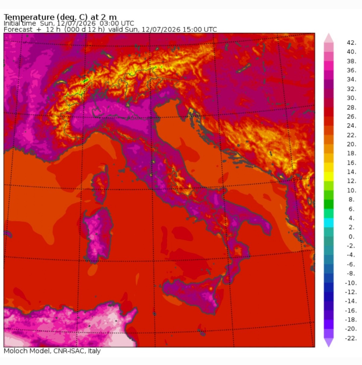 Temperature massime 12 luglio