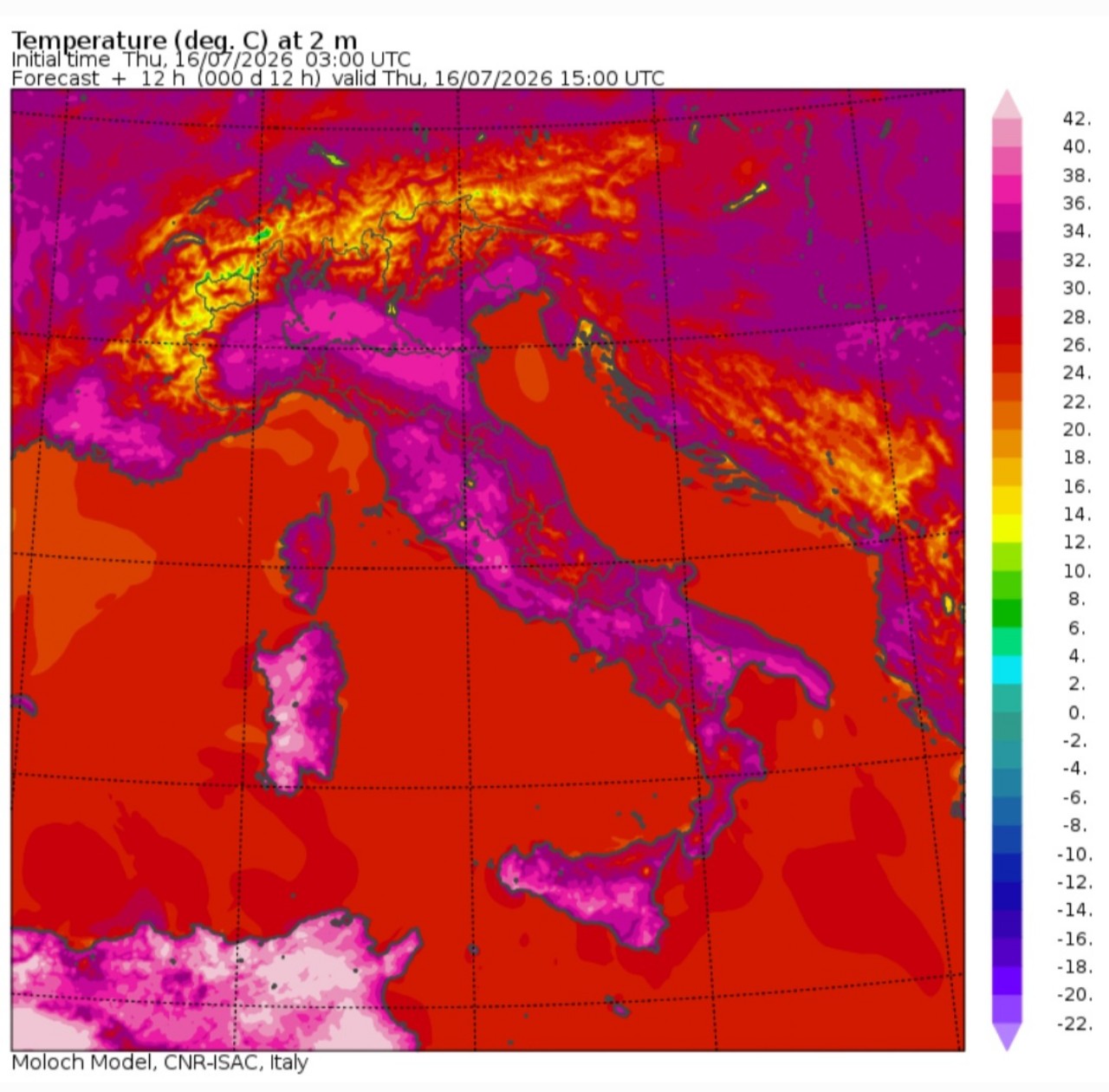Temperature massime 16 luglio