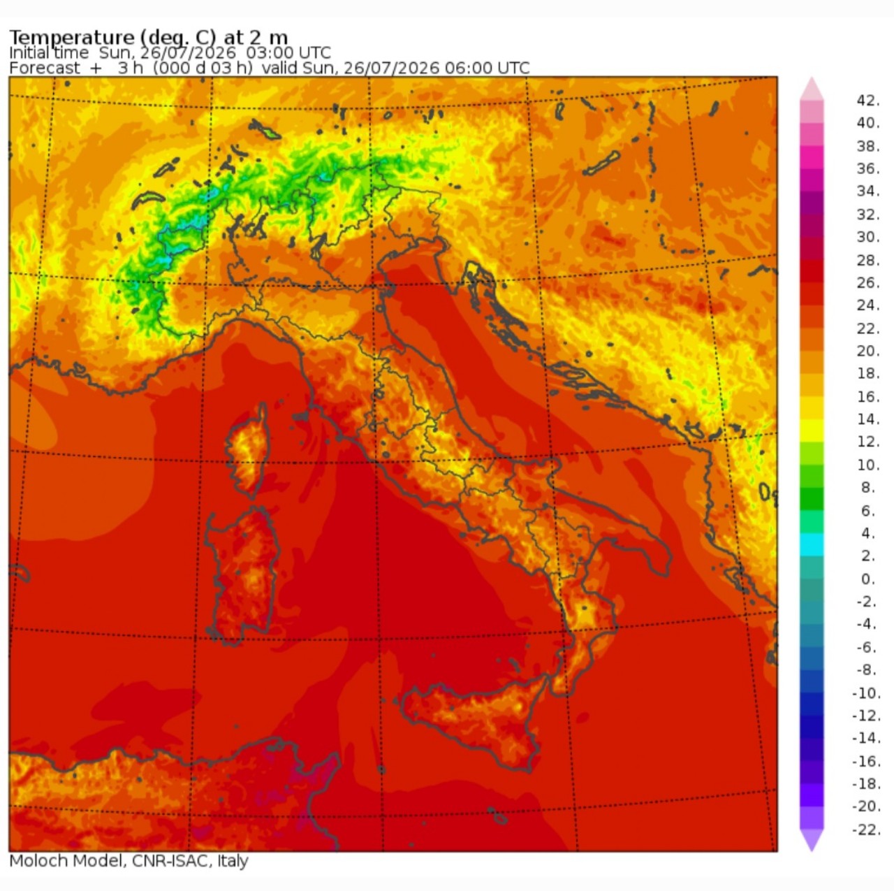 Temperature minime 26 luglio