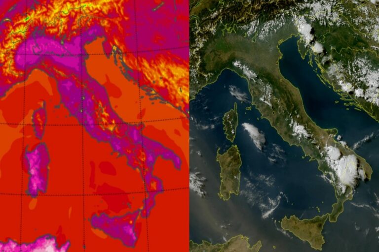 Temperature massime e satellite 12 luglio