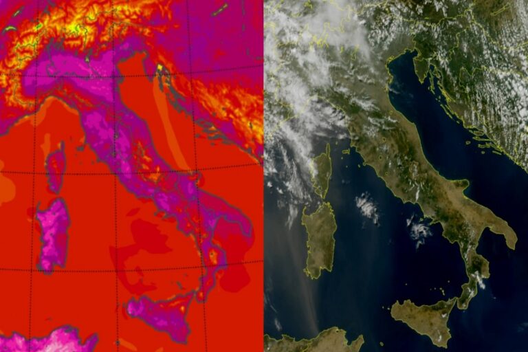 Temperature massime e satellite 13 luglio
