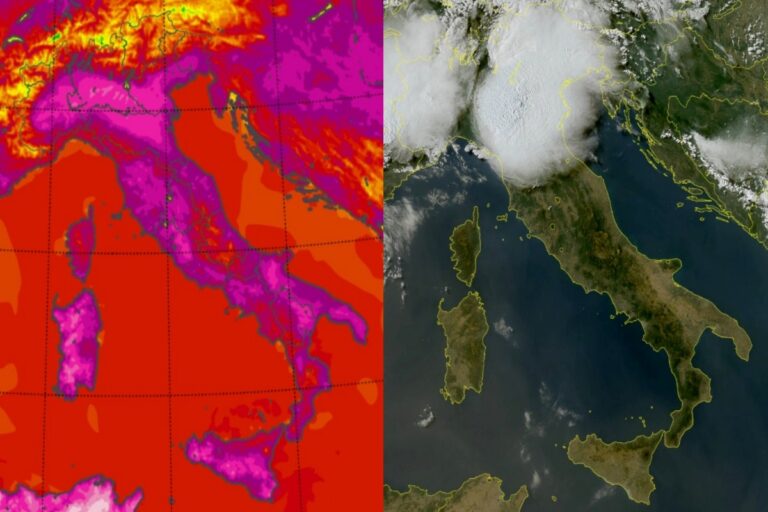 Temperature massime e satellite 15 luglio