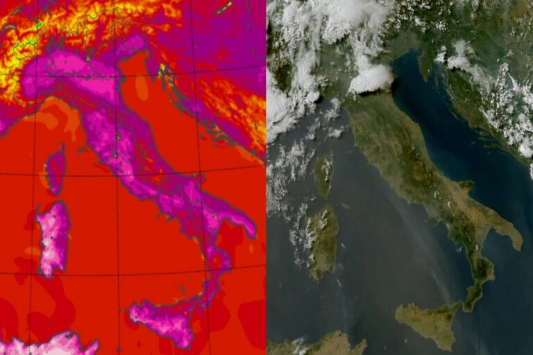 Temperature massime e satellite 16 luglio