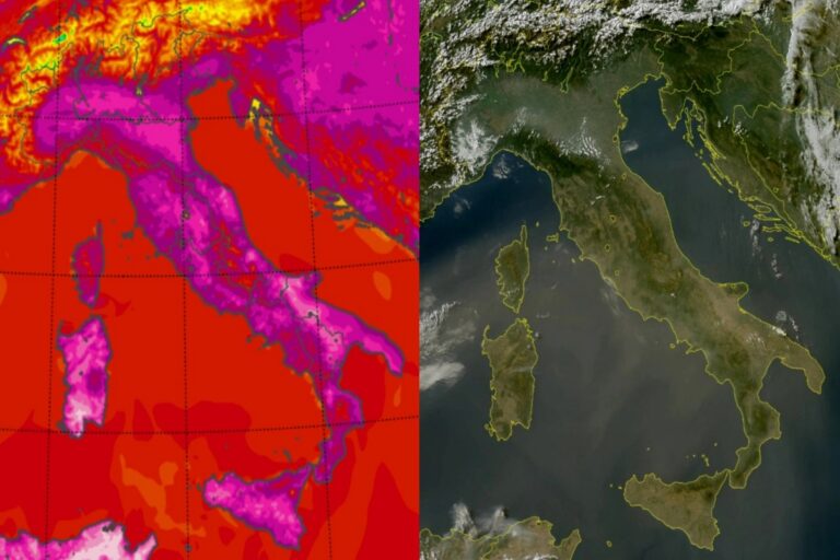 Temperature massime e satellite 17 luglio