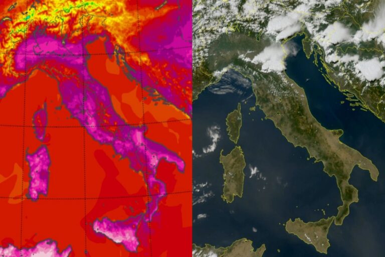 Temperature massime e satellite 18 luglio