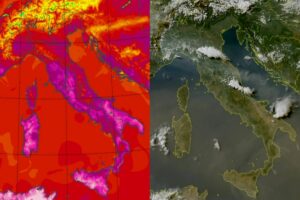 Temperature massime e satellite 20 luglio